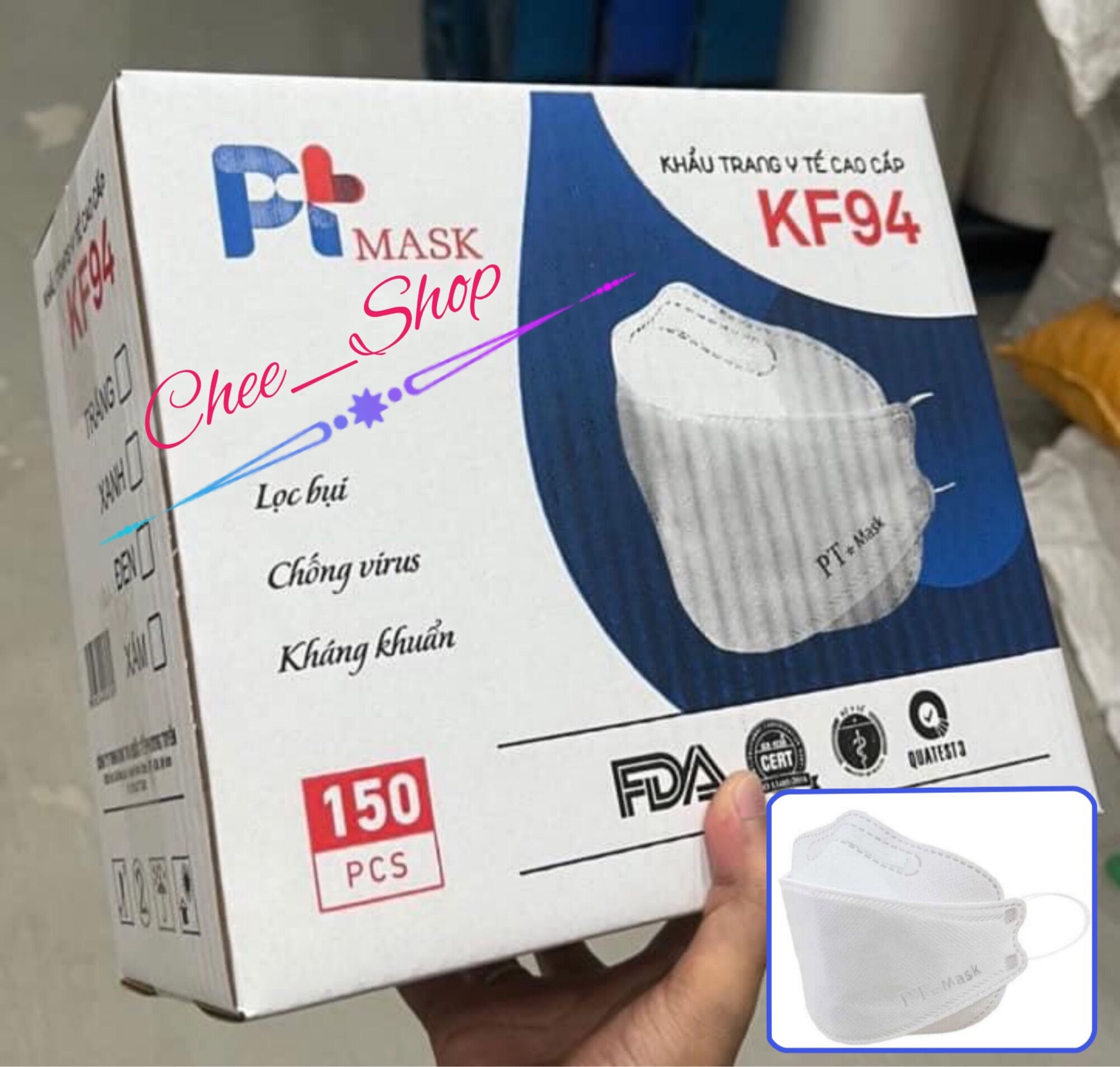 150 Cái Khẩu Trang KF94 PT Mask (  15 bịch 150 Cái )