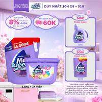 Combo Túi nước giặt xả 3.8 kg + Túi viên giặt xả 34 viên MaxKleen hương Huyền Diệu