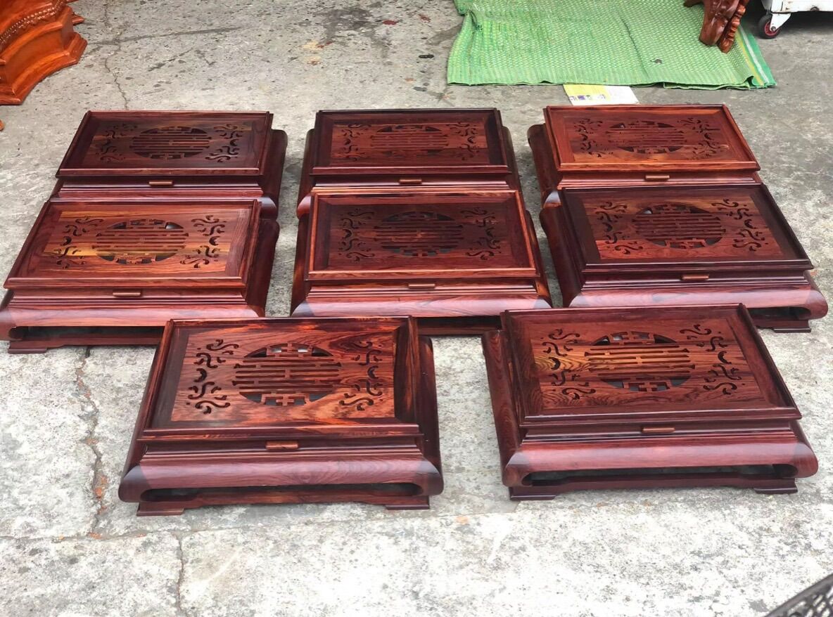Khay trà gỗ cẩm lai kích thước 47x37x16cm