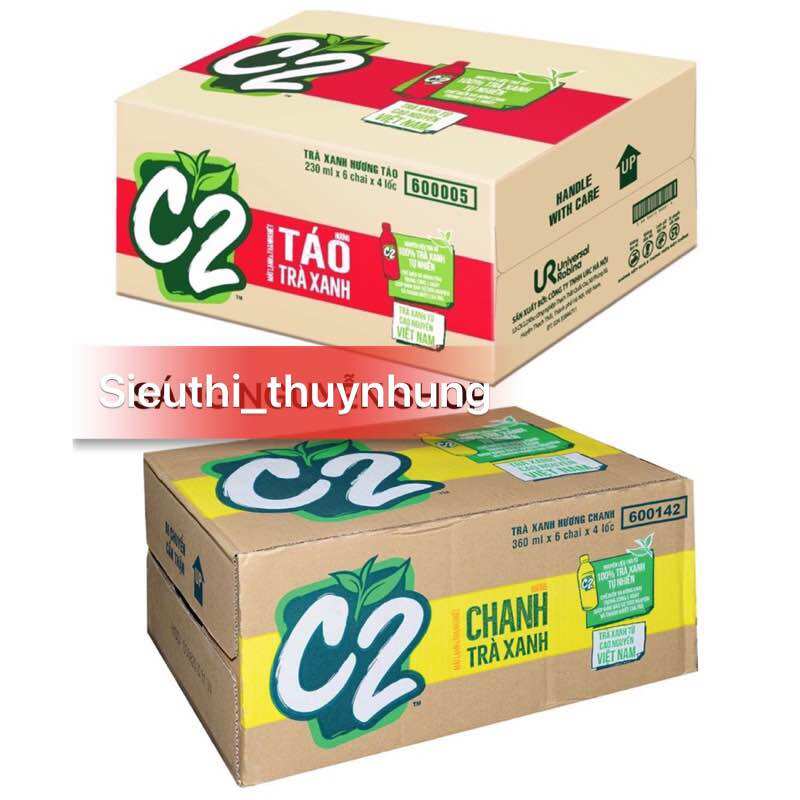 Thùng 24 chai c2 hương chanh/ táo 355ml