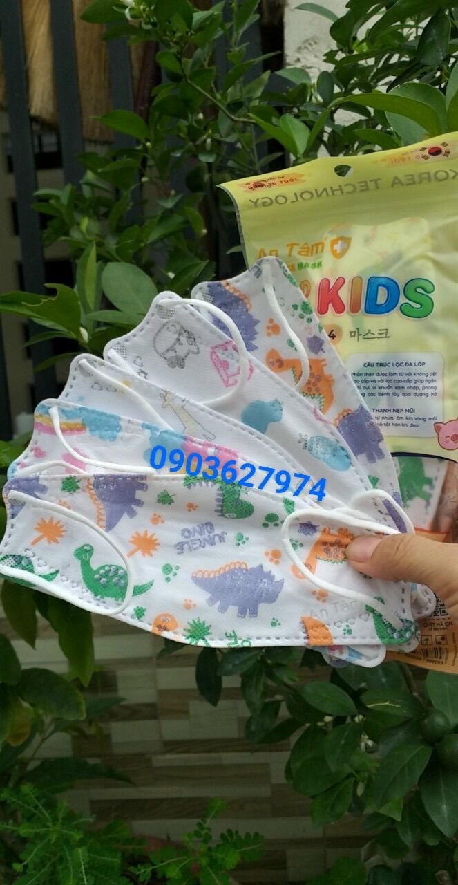 Khẩu trang kf94 trẻ em từ 3 đến 9 tuổi nhiều hoạt hình dễ thương bịch 10 cái