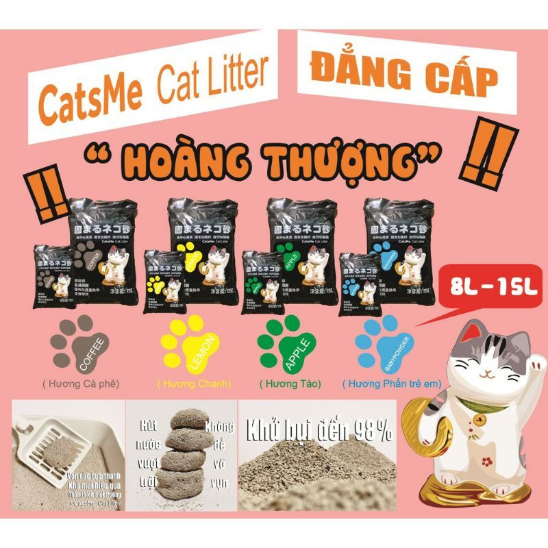 Cát vệ sinh Nhật mèo trắng CatsMe 8L