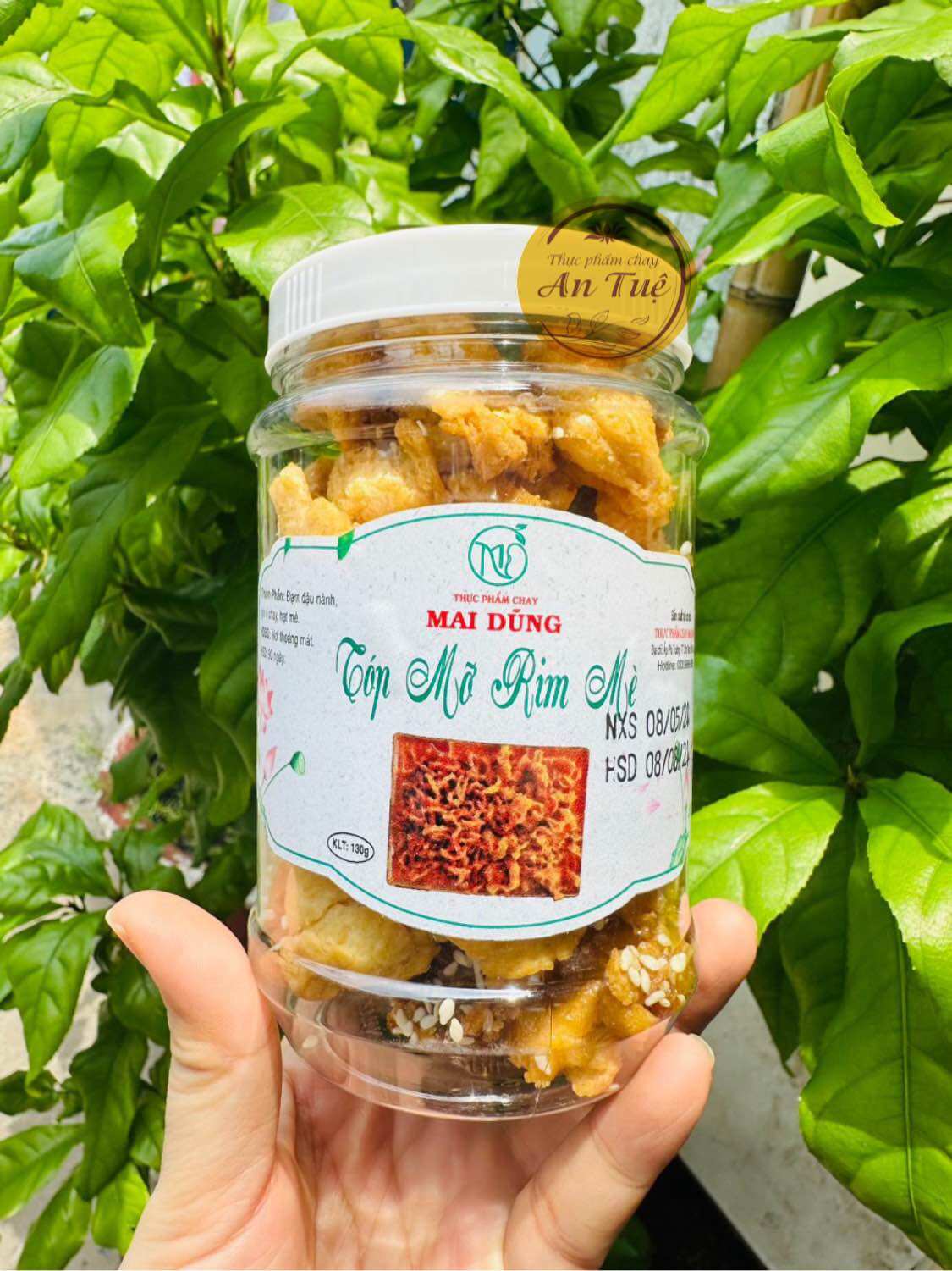 Tóp mỡ rim mè chay an tuệ 130g /hàng ăn liền/ tpc an tuệ