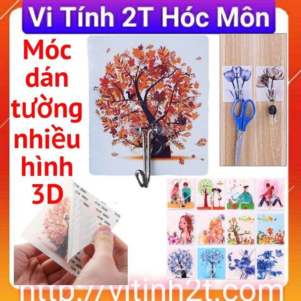 Móc Dán Tường 3D Móc Dán Siêu Dính