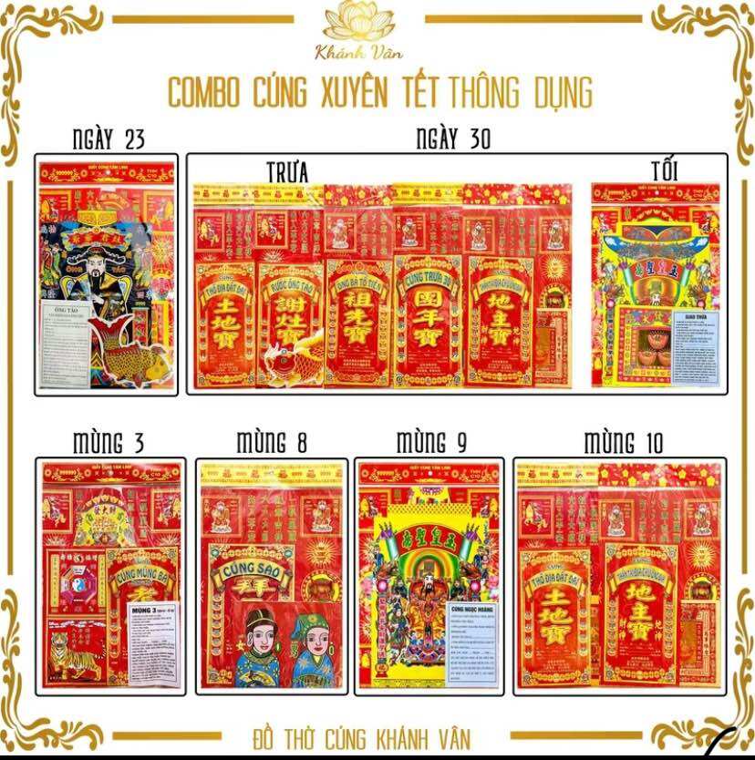 Trọn Bộ Giấy Cúng Xuyên Tết Thông Dụng