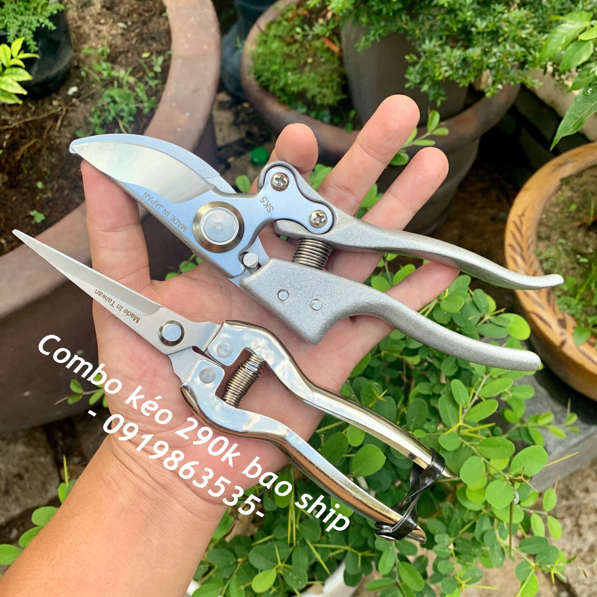 COMBO KÉO CẮT CÀNH CÂY CẢNH YOKOHAMA SK5 JAPAN + KÉO TỈA DĂM TENGJING TAIWAN