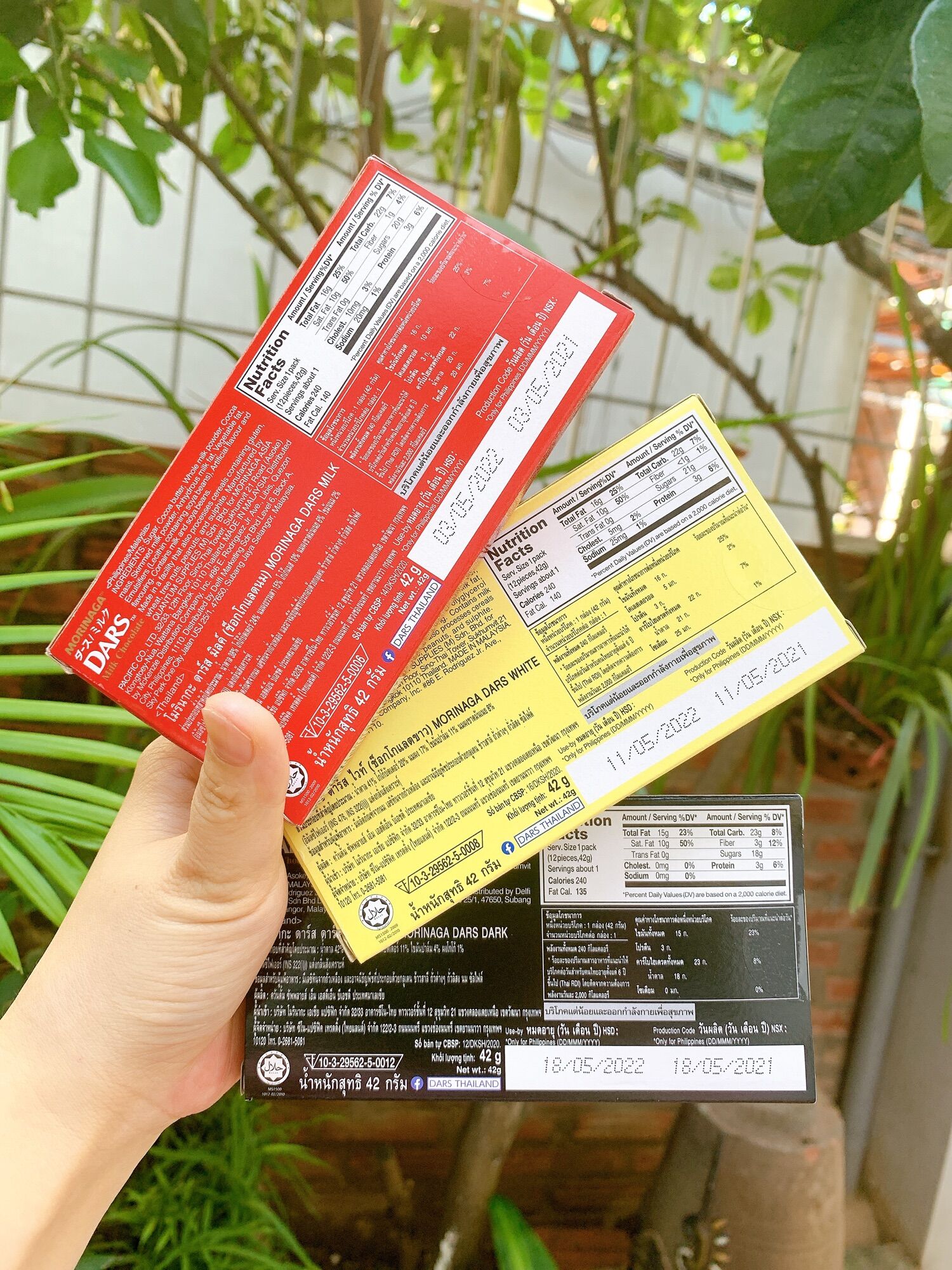 Socola Morinaga Dars 5 Vị hàng chuẩn 42g(12 viên/hộp)