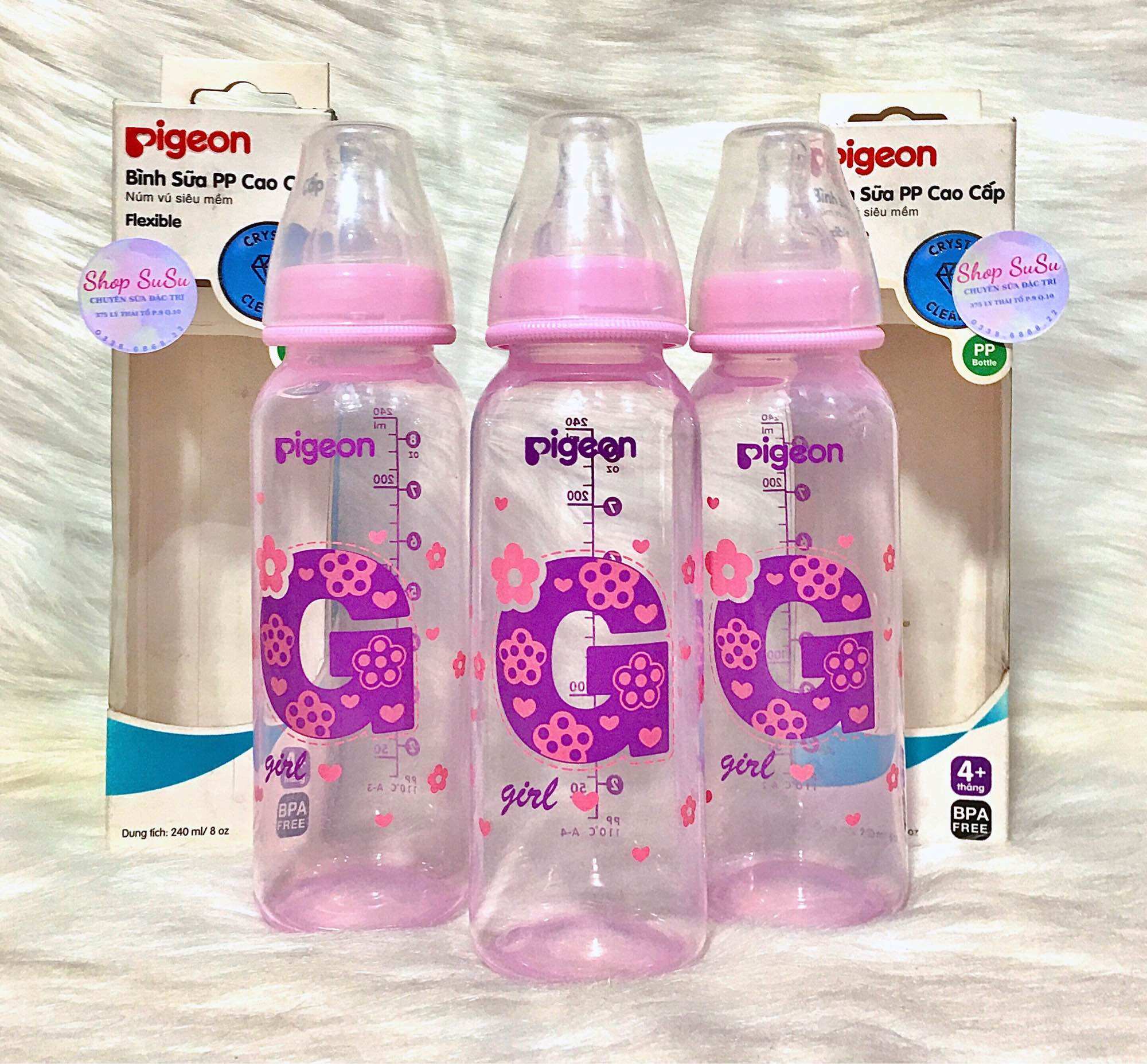 ❤ Bình sữa Pigeon 240ml cổ hẹp PP cao cấp  ❤️