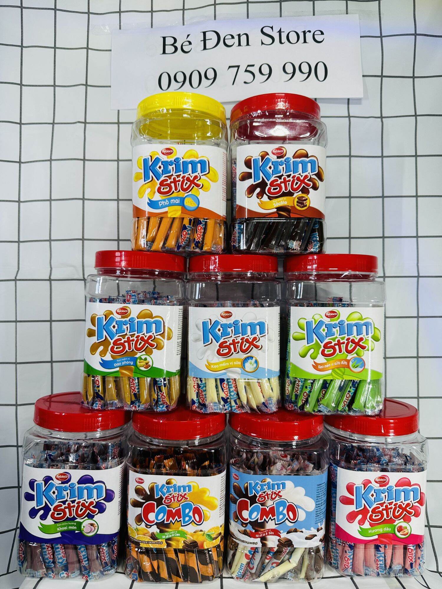 [HCM]Krim Stix mix 4 vị 1 hộp 100 cây