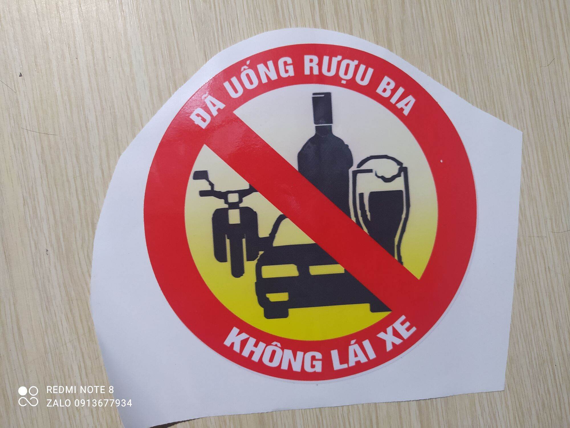 Tem decal miếng dán logo đã uống rượu bia không lái xe sl 1 tem