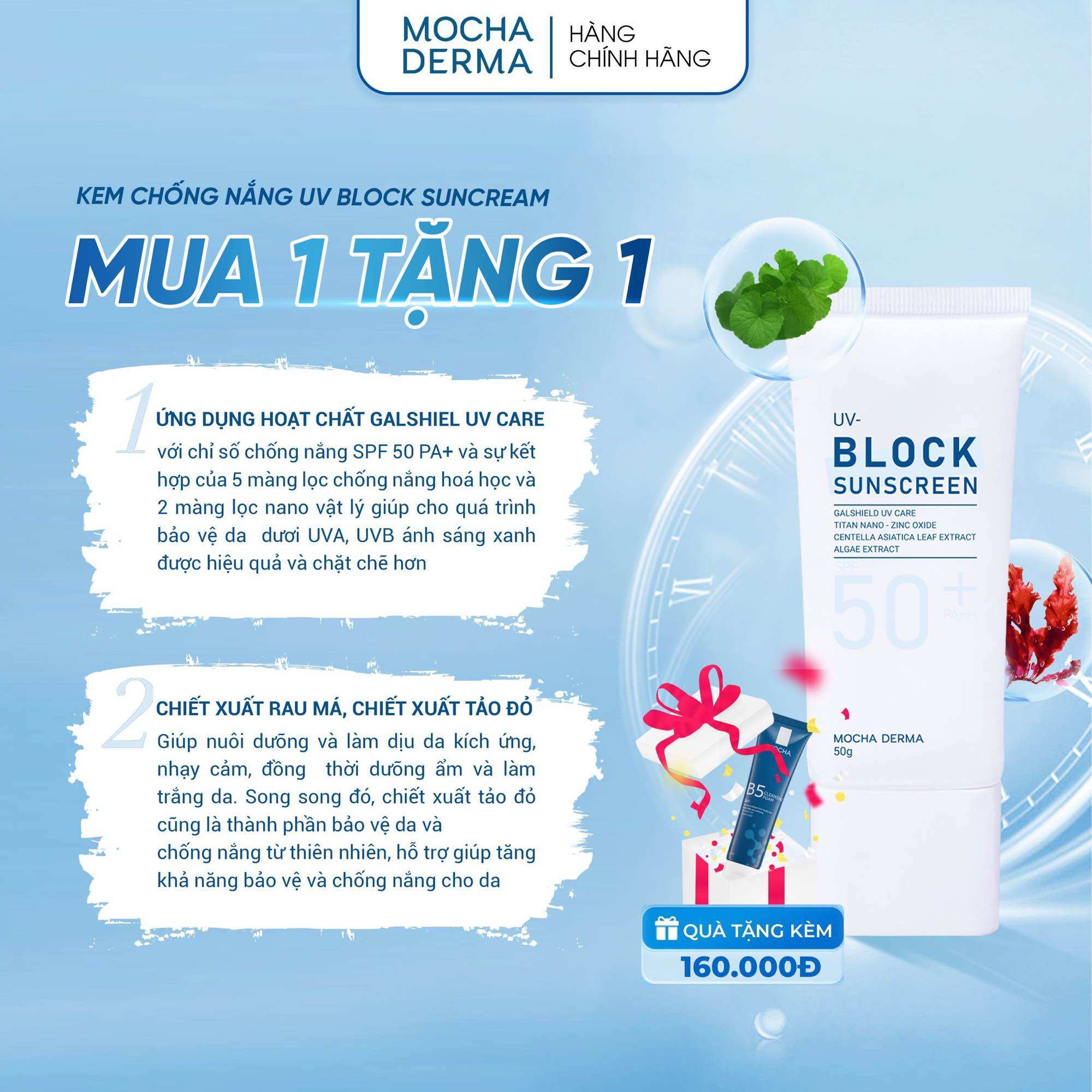 Kem chống nắng dành cho da sau peel mocha