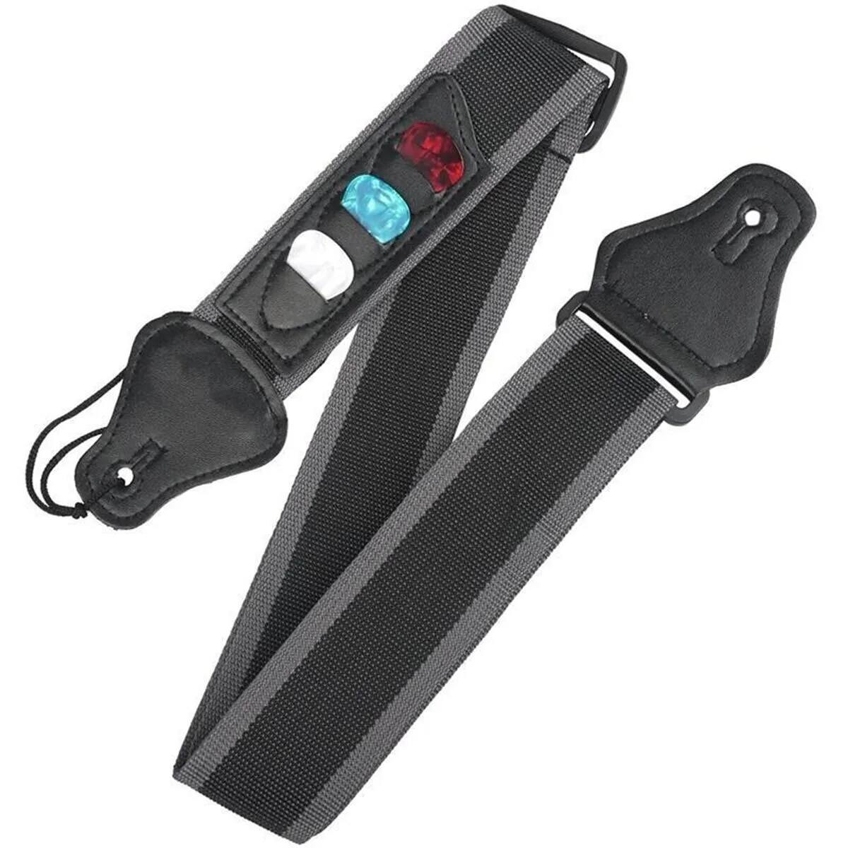Dây đeo đàn guitar điện với 3 phím đựng da pu có thể điều chỉnh đầu cho đàn guitar bass phụ kiện dây
