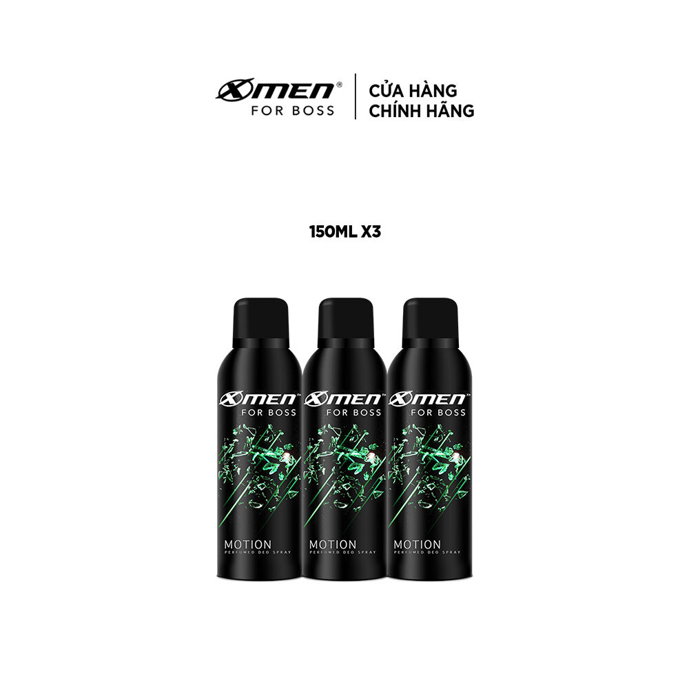 Combo 3 Xịt khử mùi X-Men for Boss Motion 150ml/chai