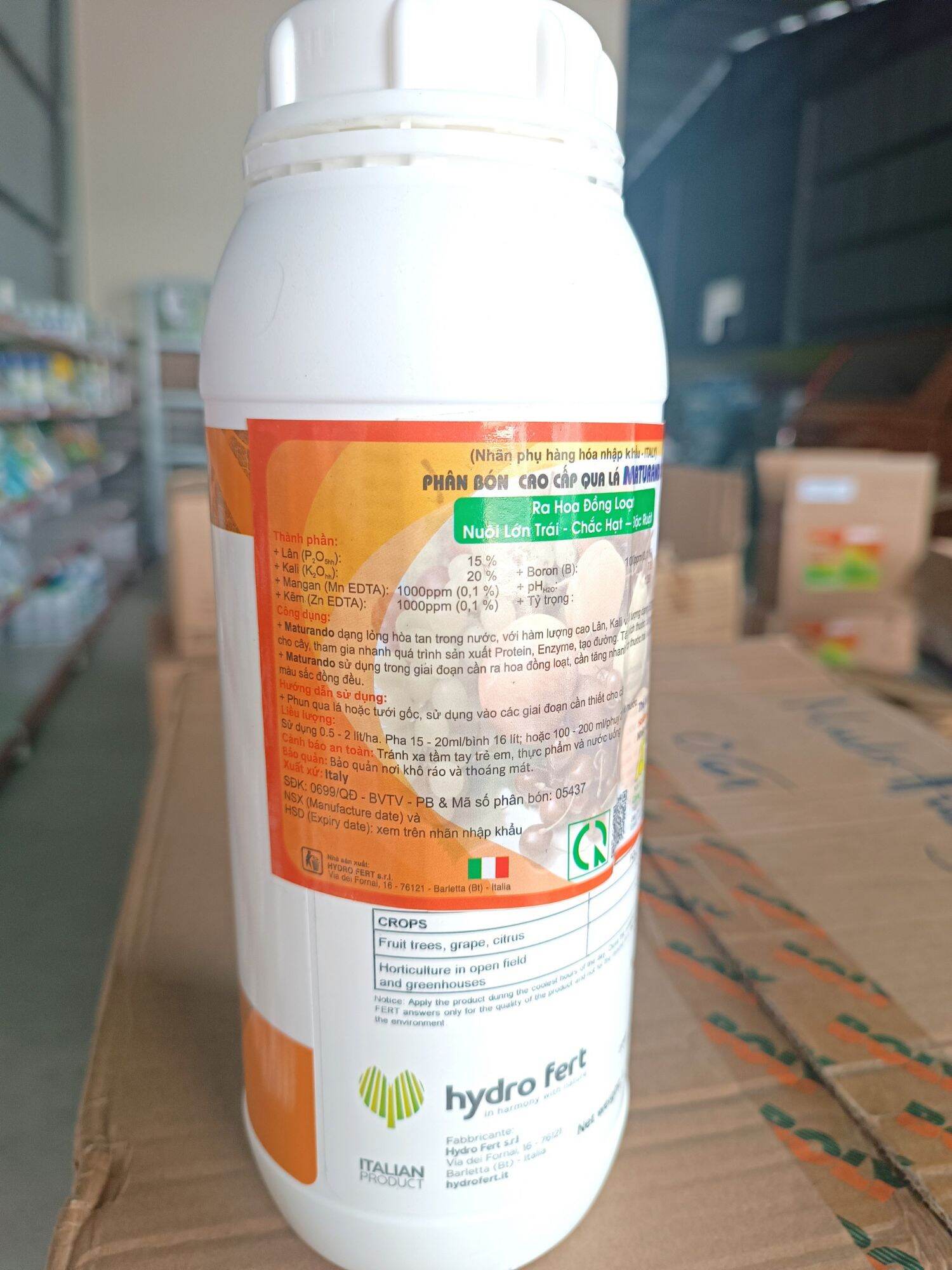 Phân bón lá cao cấp qua lá MATURANDO chai 1 lít