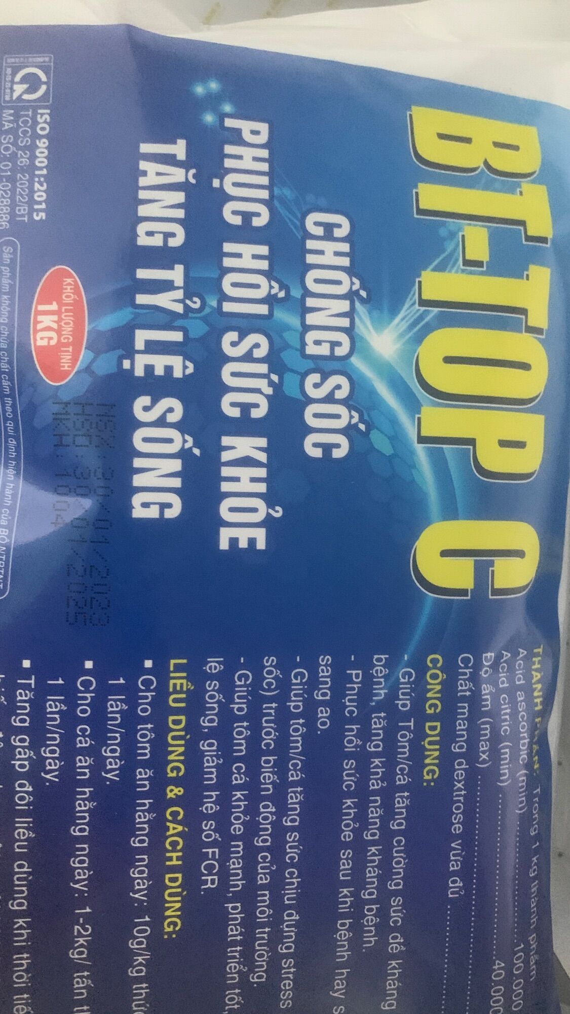 Vitamin C dùng cho nuôi trồng thủy sản