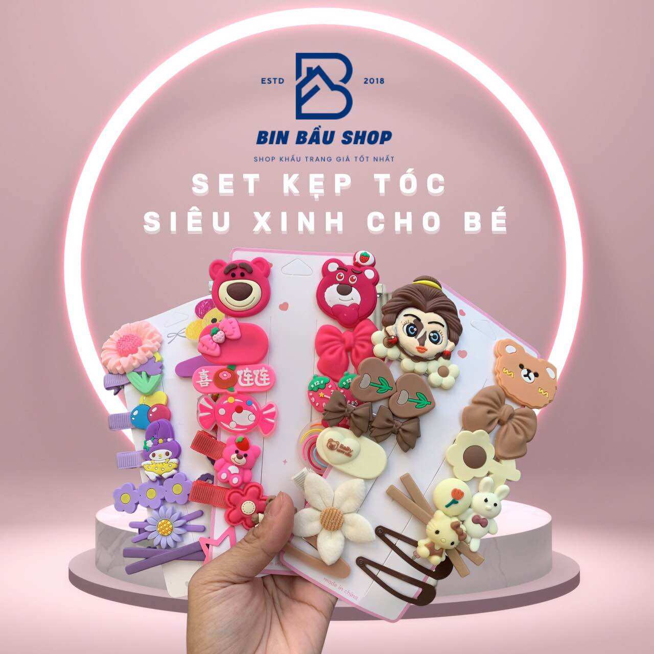 Set kẹp tóc 14 món cho bé gái