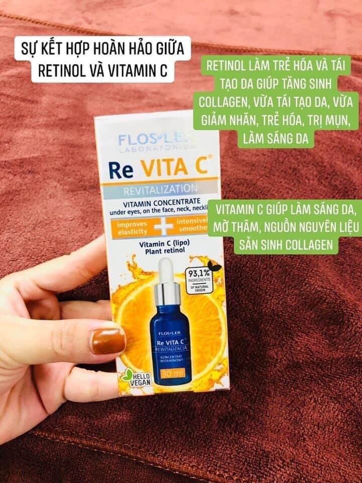 Serum re vita c floslek trắng da, xoá nhăn, mờ thâm nám