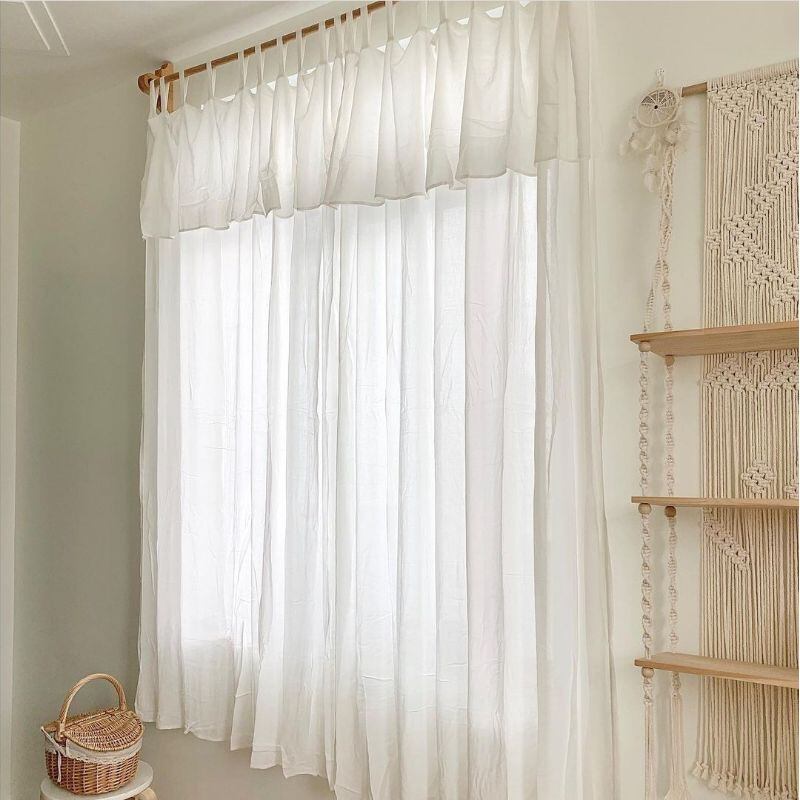 Rèm Voan May Kiểu Vintage Có Yếm, Rèm Tab Kiểu Nhật Cho Homestay, Cafeshop, Rèm Đẹp Decor Phòng