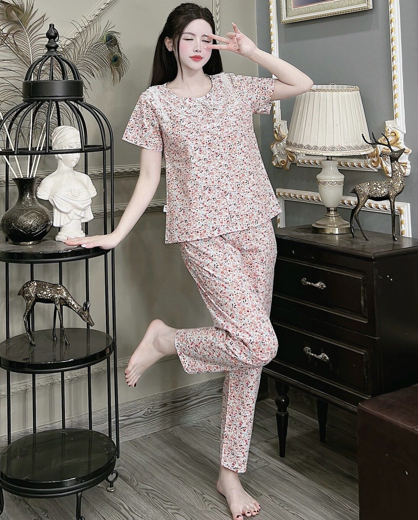 Đồ bộ nữ mặc nhà vải kate