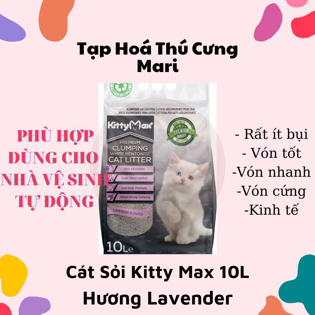 Cát vệ sinh mèo Kitty Max 10L - Không bụi, vón cứng