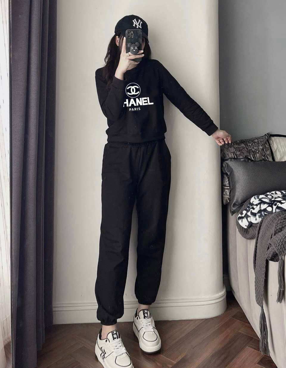 BỘ DÀI THU ĐÔNG THUN COTTON THÊU CAO CẤP