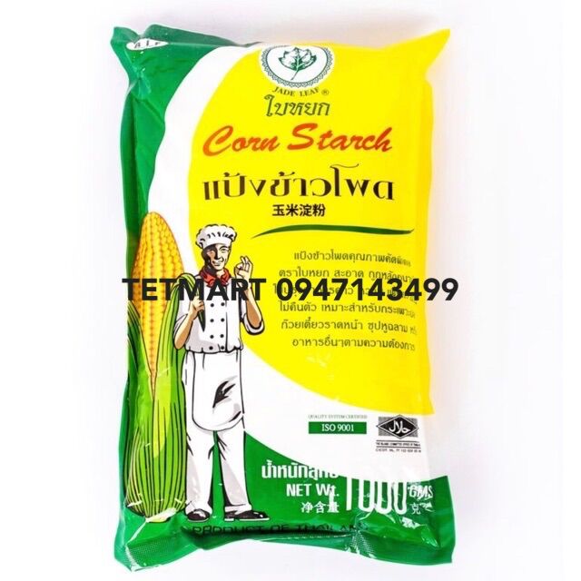 Tinh bột ngô Thái Lan 1Kg - Nhập khẩu chính hãng hiệu Jade Leaf