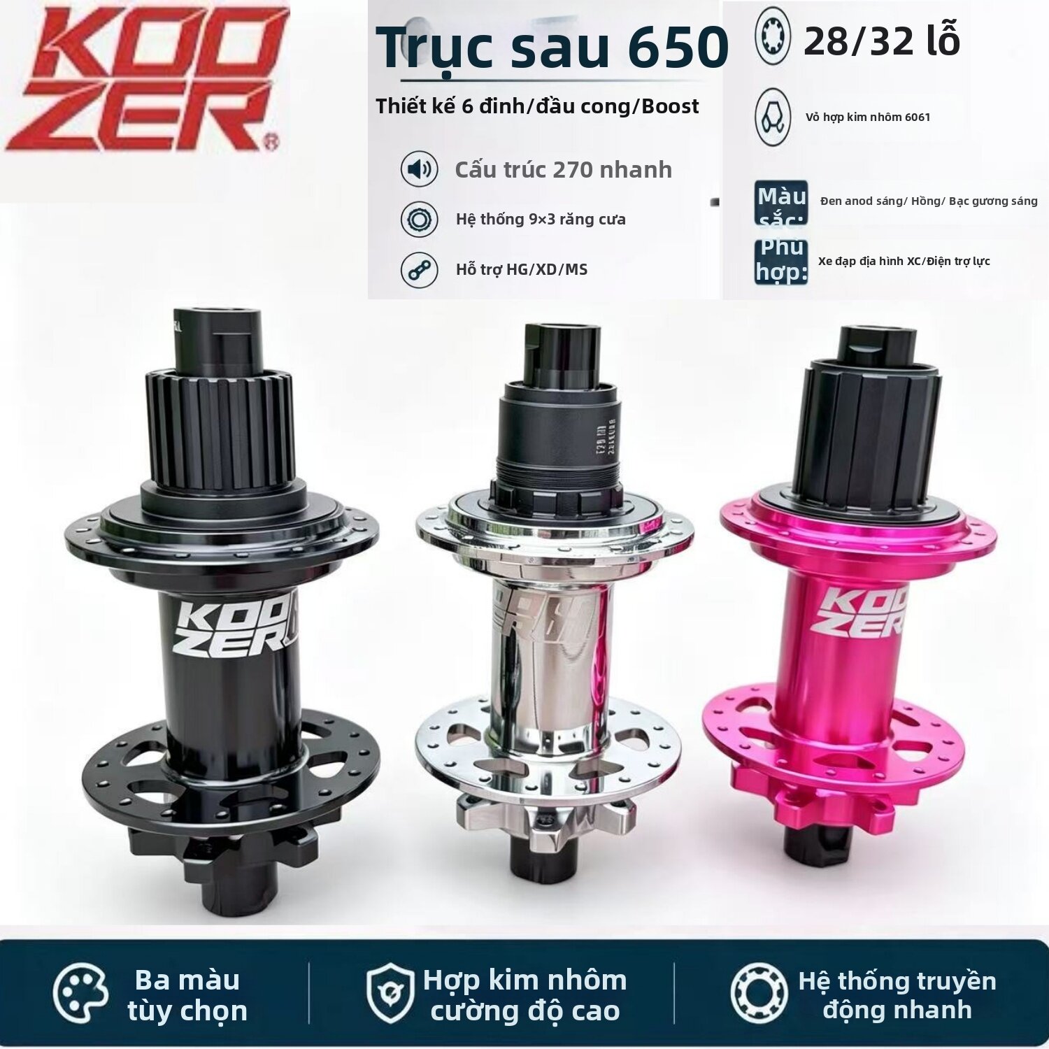 KOOZER | Boost Compatible E-bike Hub 9-pawl 270-engagement Giá 3,731,000 Đồng*Miễn phí vận chuyển