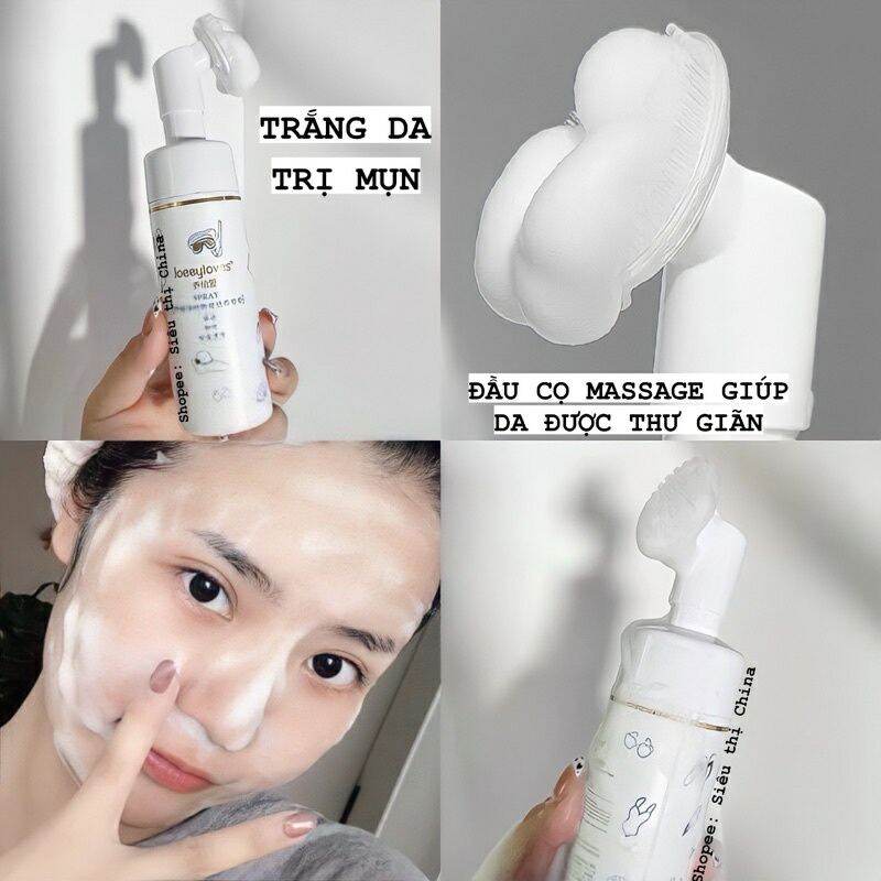 CAO CẤP Sữa Rửa Mặt Đầu Cọ MASSAGE Tạo Bọt JOEEYLOVES Trắng Da Thu Nhỏ Lỗ Chân Lông Tẩy Trang Make Up Mắt Môi Kiềm Dầu
