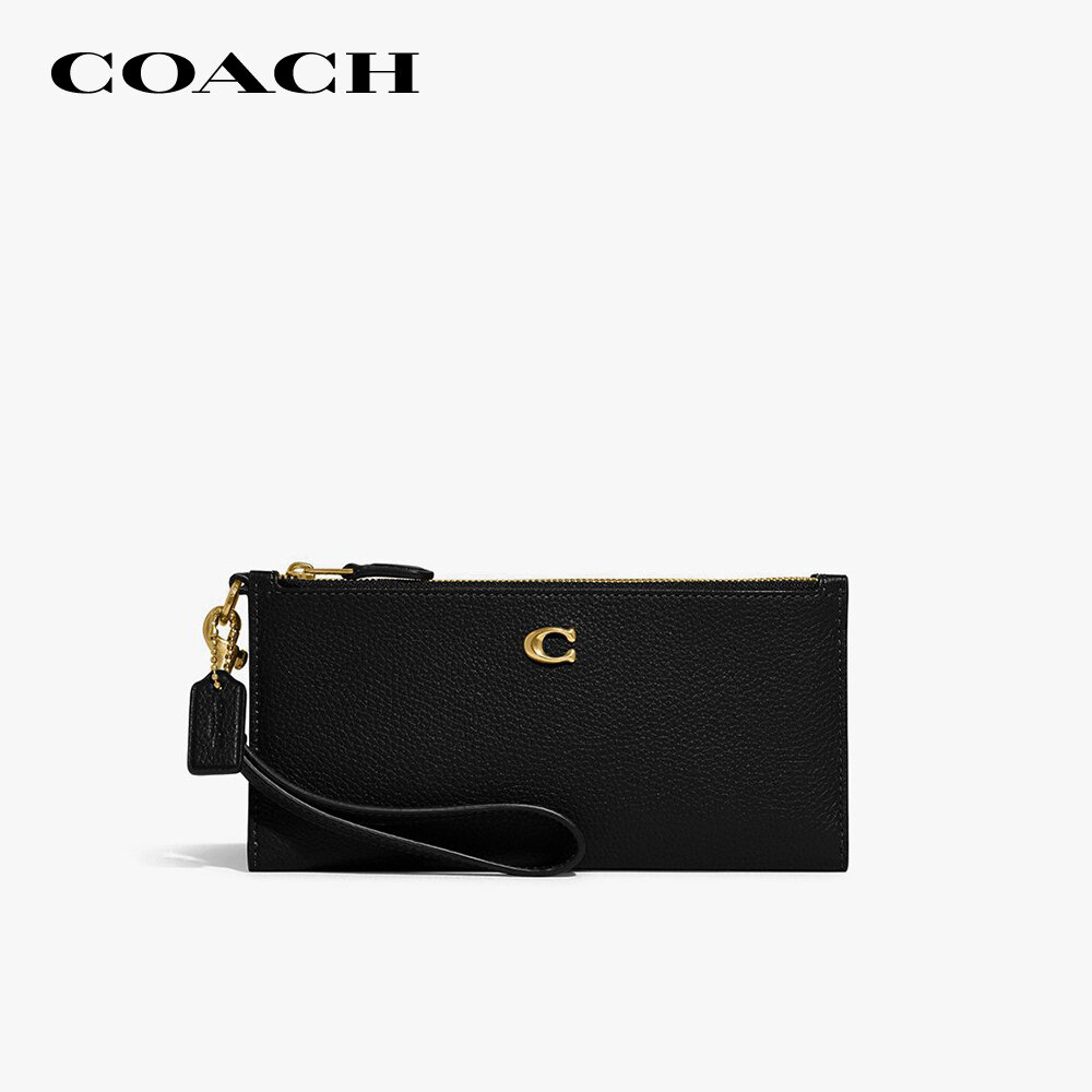 Coach - ví cầm tay nữ chữ nhật dáng dài phối zip thời trang cc553-b4bk