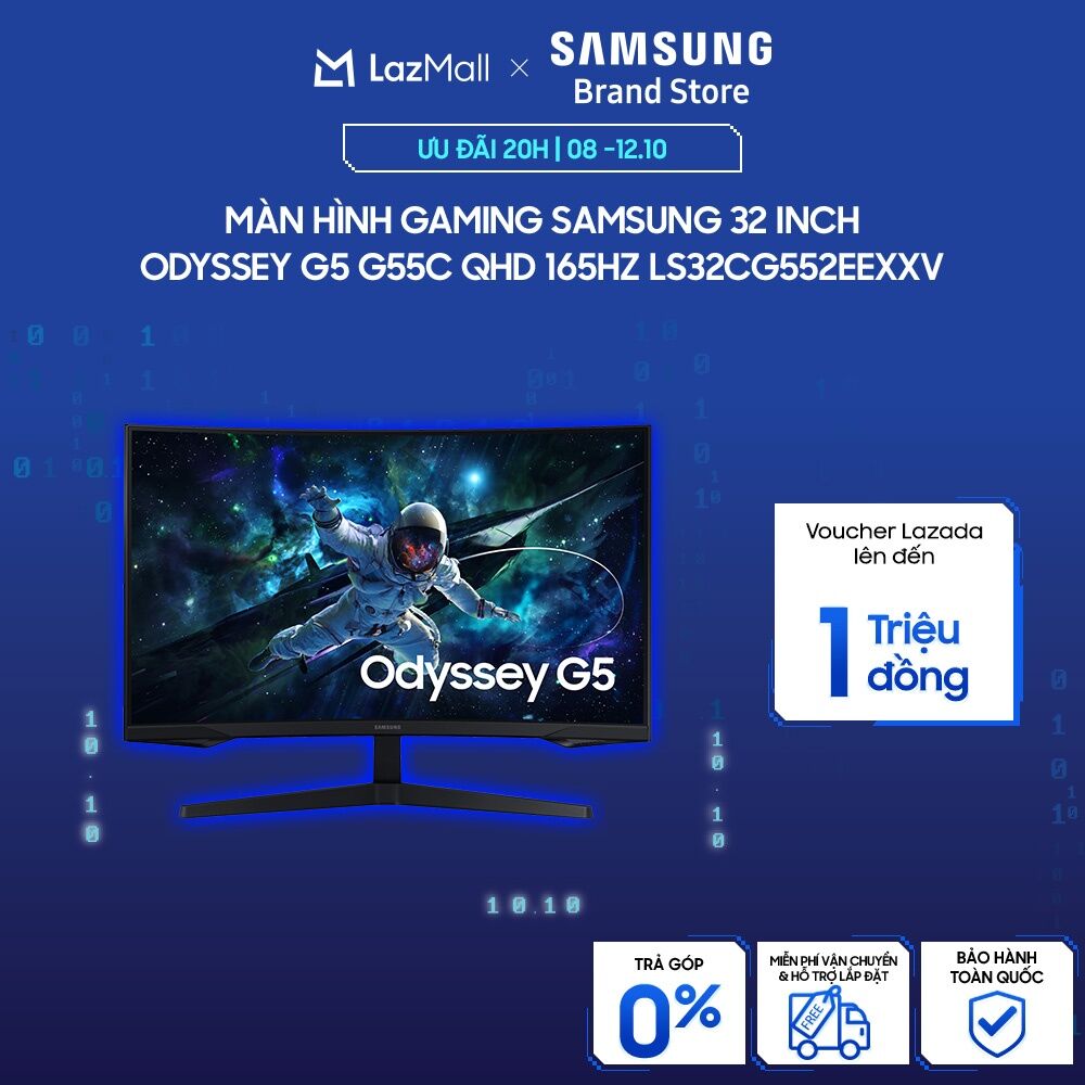 [MIỄN PHÍ VẬN CHUYỂN]  Màn hình Gaming Samsung 32 inch Odyssey G5 G55C QHD 165Hz LS32CG552EEXXV
