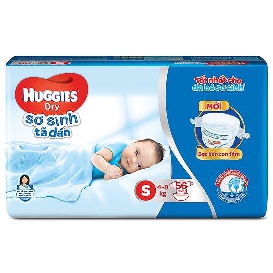 Tã dán huggies S54 mẫu mới tặng 6 miếng
