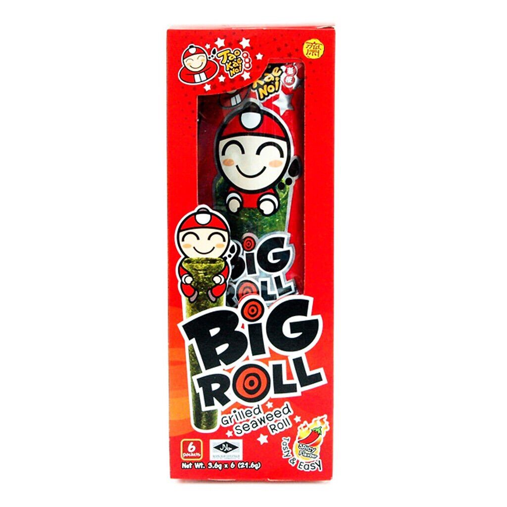 Snack rong biển Big roll vị cay 3g (hộp 6 gói)