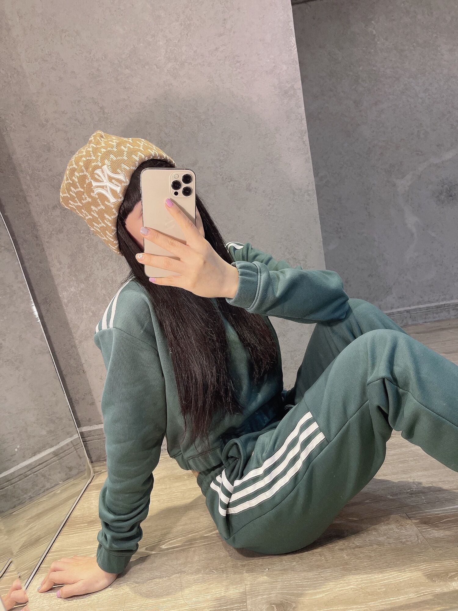 Mũ Len MLB hoạ tiết monogram dư sịn logo siêu nét