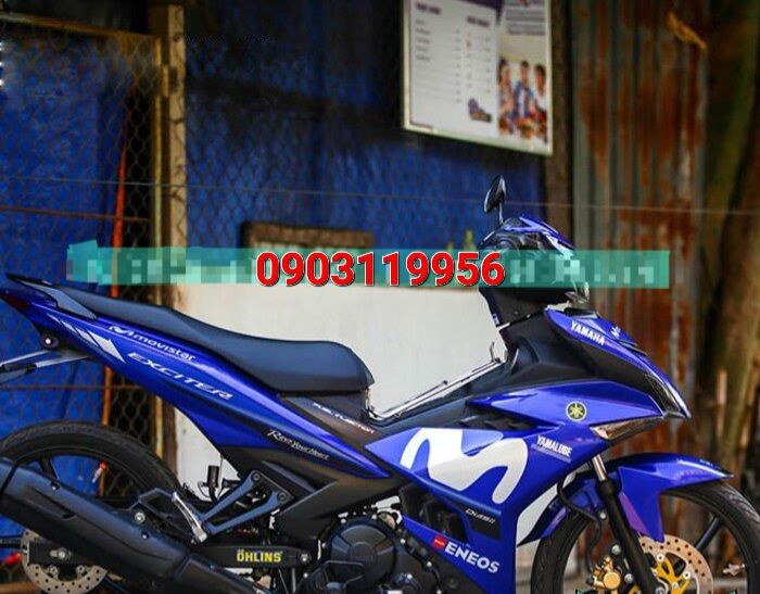 Tem rời exciter 150 xanh gp movistar siêu đẹp, tặng kèm set logo, tem 3 lớp không bay màu