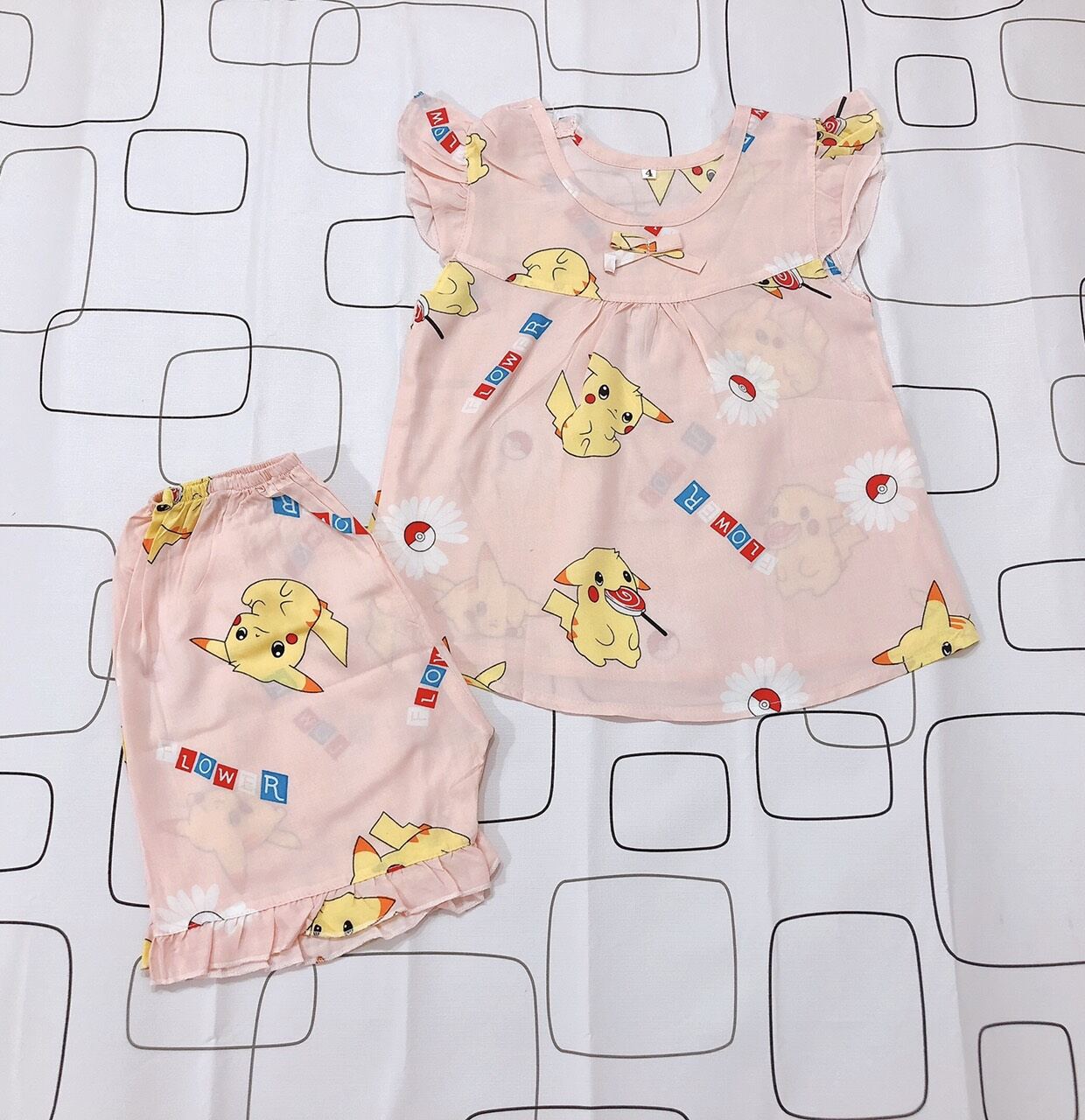 Đồ bộ ngắn tole lanh 2da cho bé gái đồ bộ mặc nhà đủ size 7- 45kg-GN1