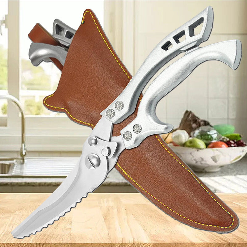 Kéo Nhà Bếp Inox Gia Cầm Kéo Cắt Xương Gà Vịt Cá Bơ Rau Củ Quả Nấu Ăn Phụ Kiện