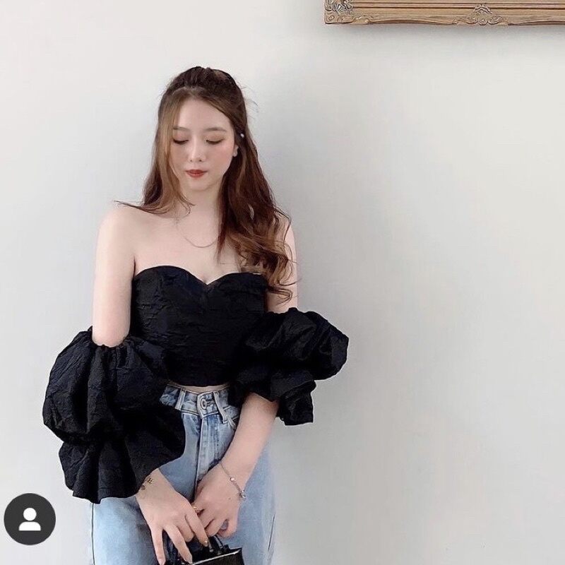 Áo kiểu cúp ngực có mud mặc ôm body xinh gái m44