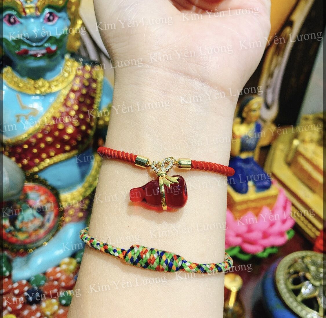 Vòng hồ lô đá chùa wattraimit thái lan