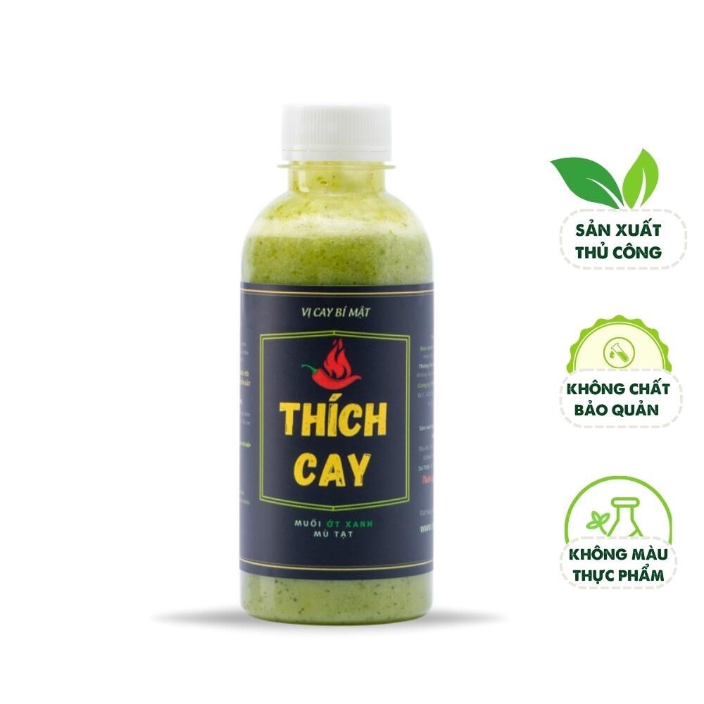 Nước chấm xanh mù tạt Thích Cay- chai 250ml
