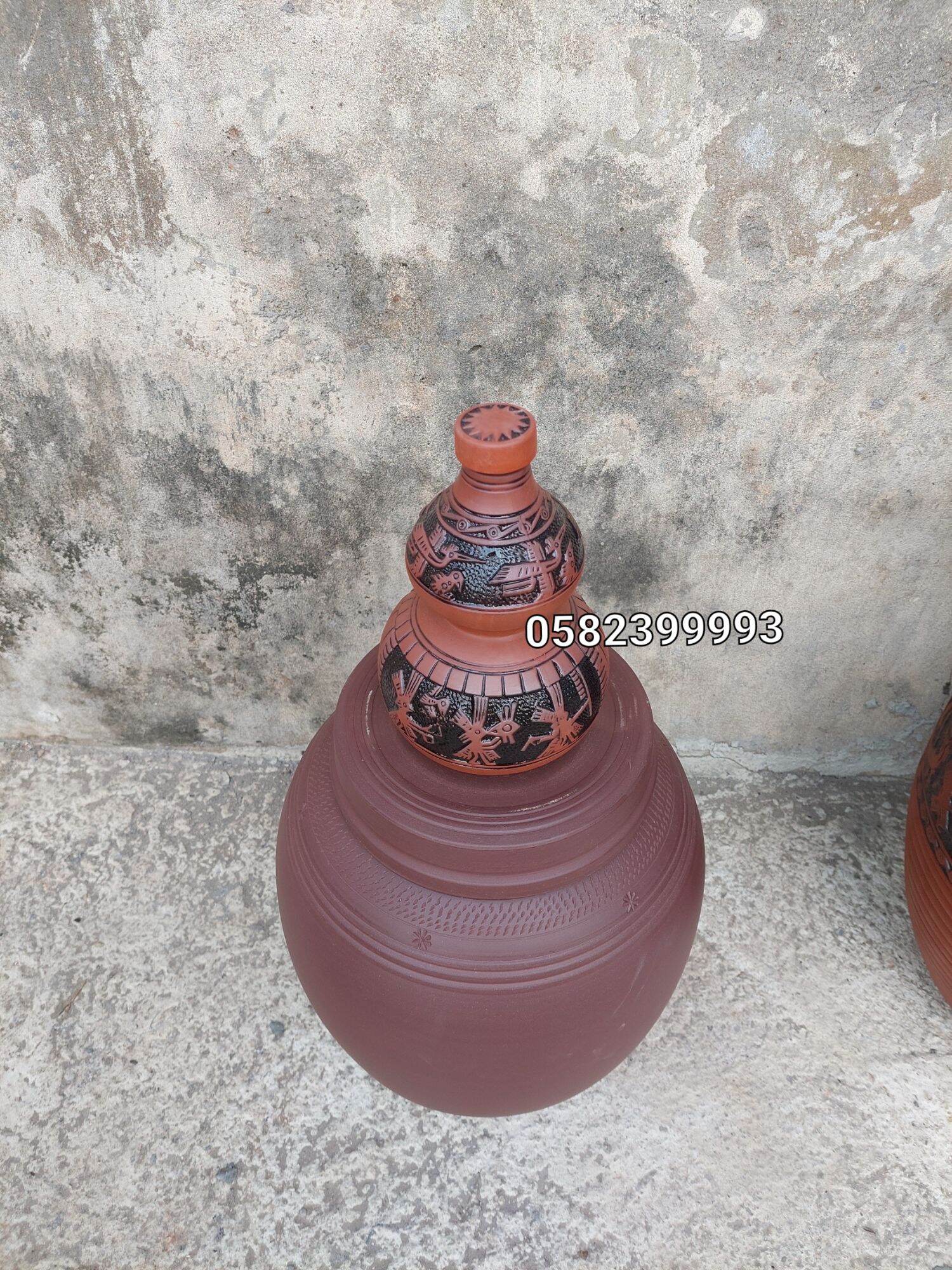 Bình hồ lô sành cao cấp Bát Tràng