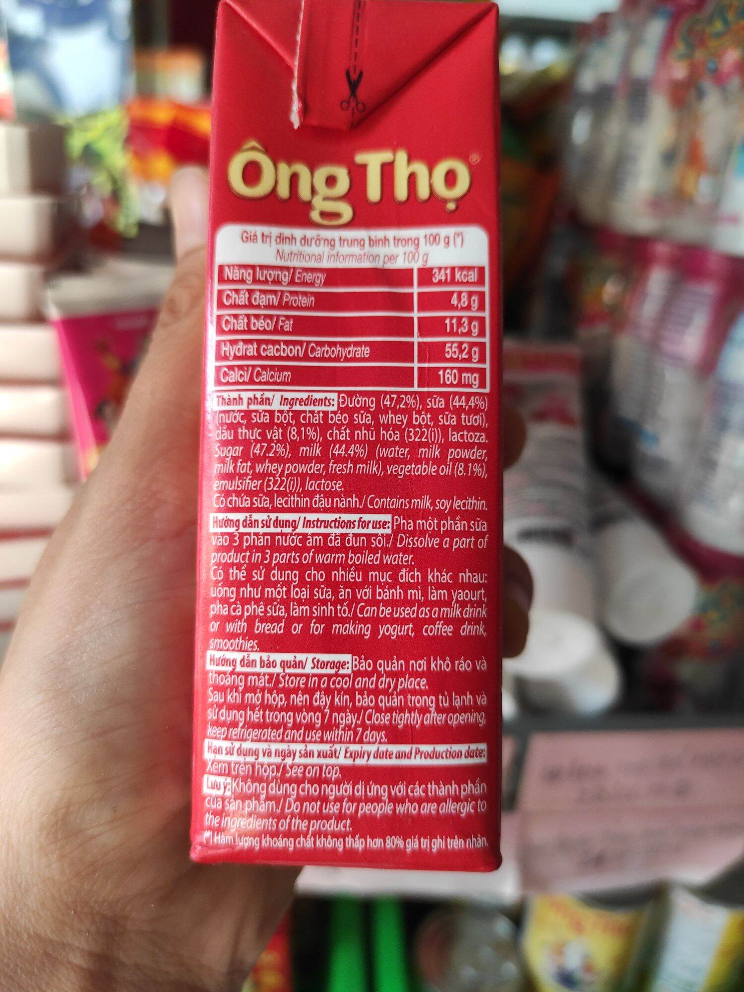 Sữa đặc ông thọ hộp giấy đỏ 380g