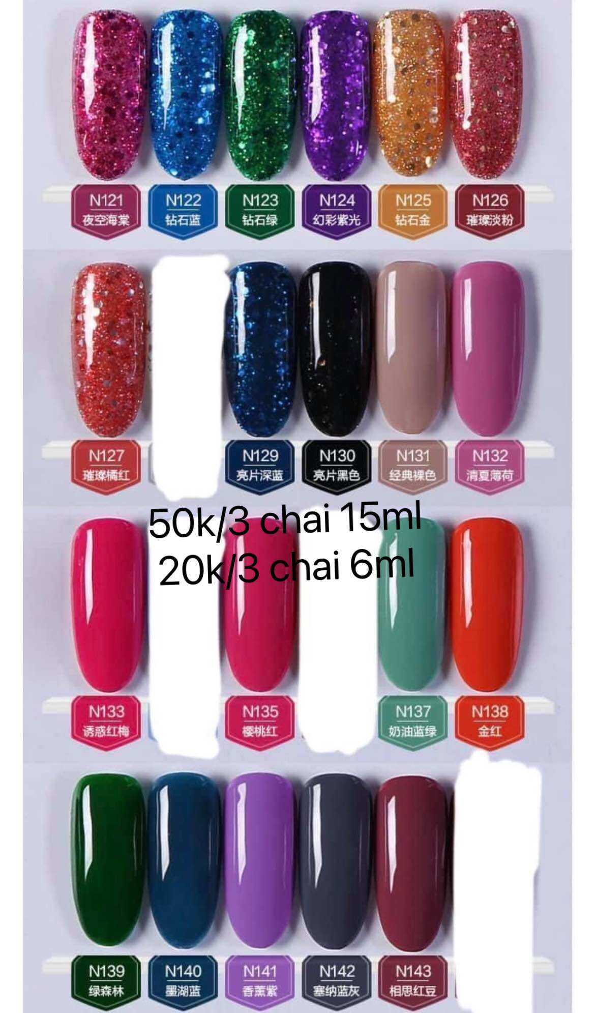 Sơn gel mini (có tổng 160 màu,giá 1 chai)