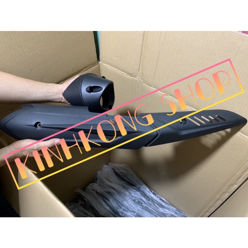 Combo ốp che pô và chụp đít pô xe exciter 150 / ex 150 gắn như zin full đen