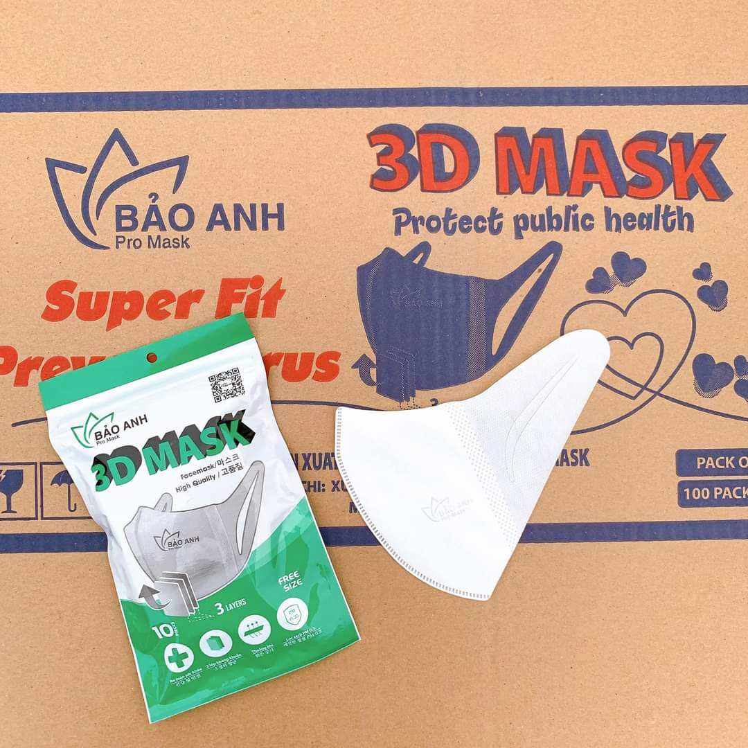 Khẩu Trang 3D Mask Bảo Anh ( Túi Zip 10 chiếc)