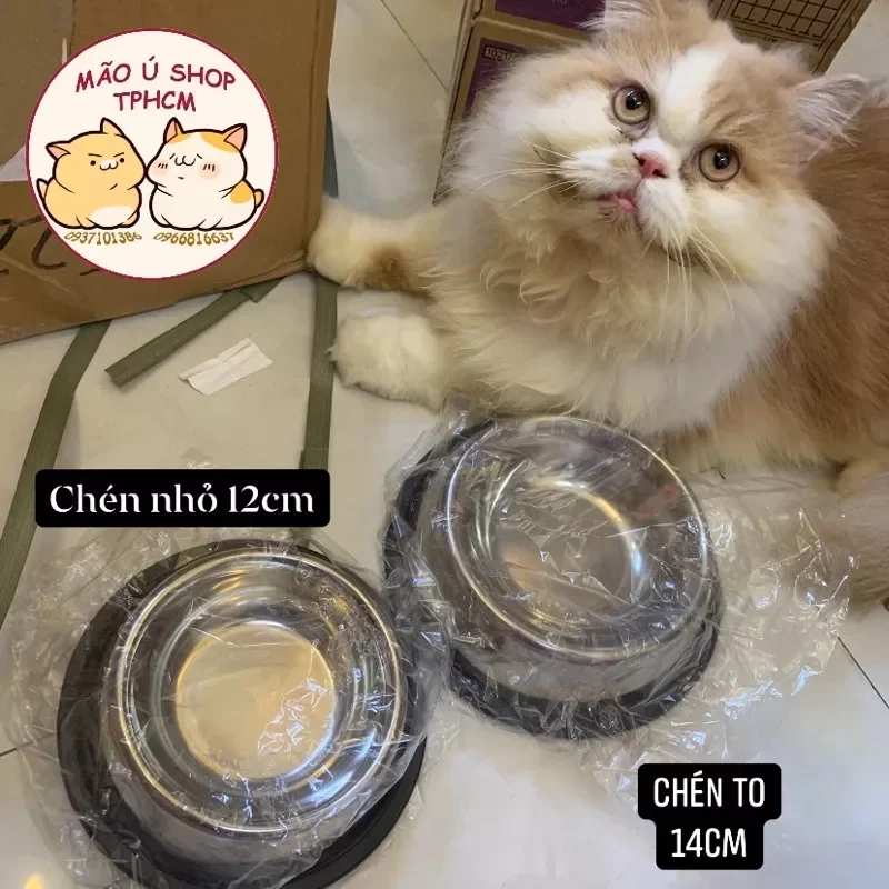 CHÉN ĂN INOX CHO CHÓ MÈO