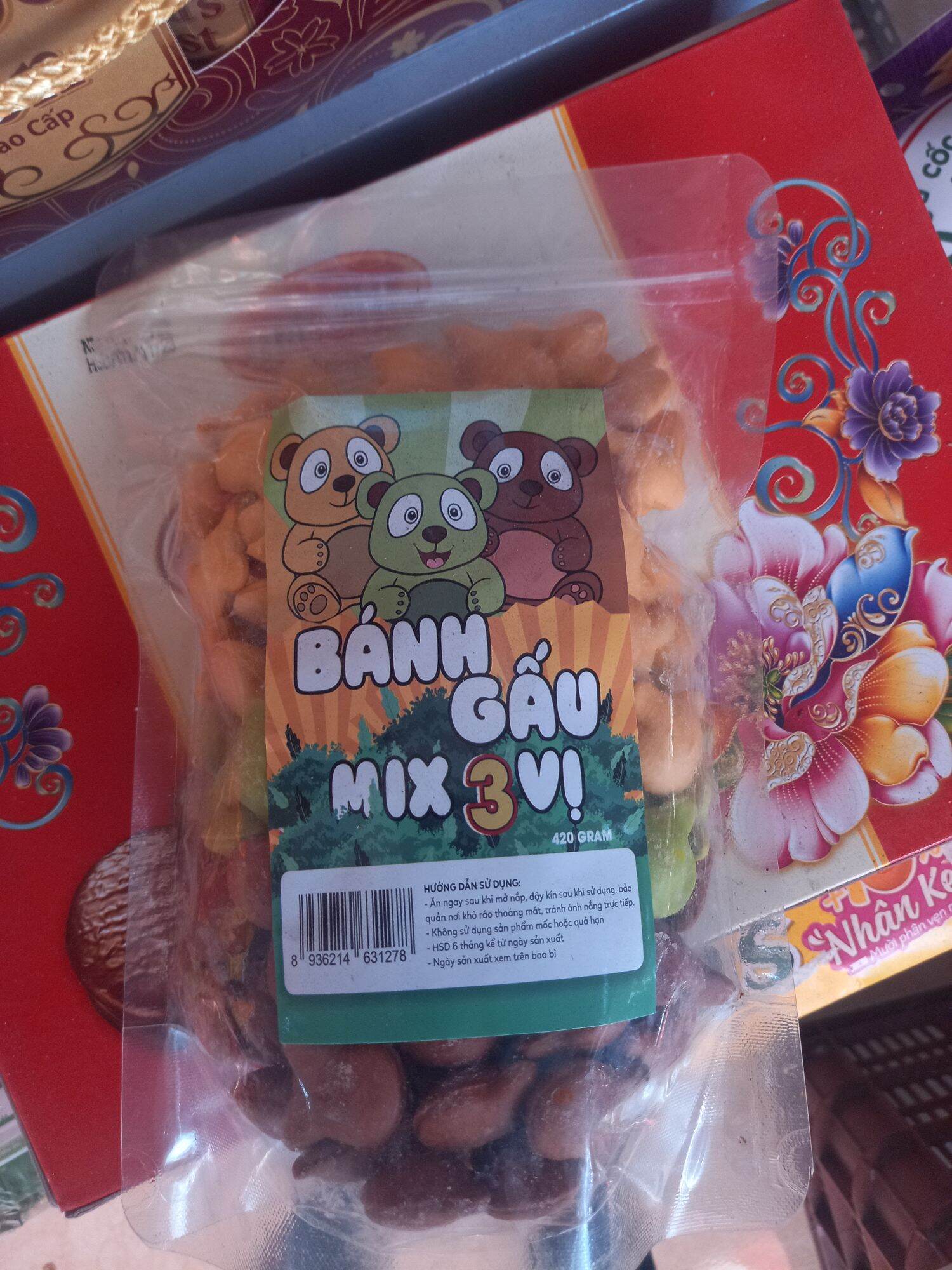 Bánh gấu mix 3 vị - túi zip 400g