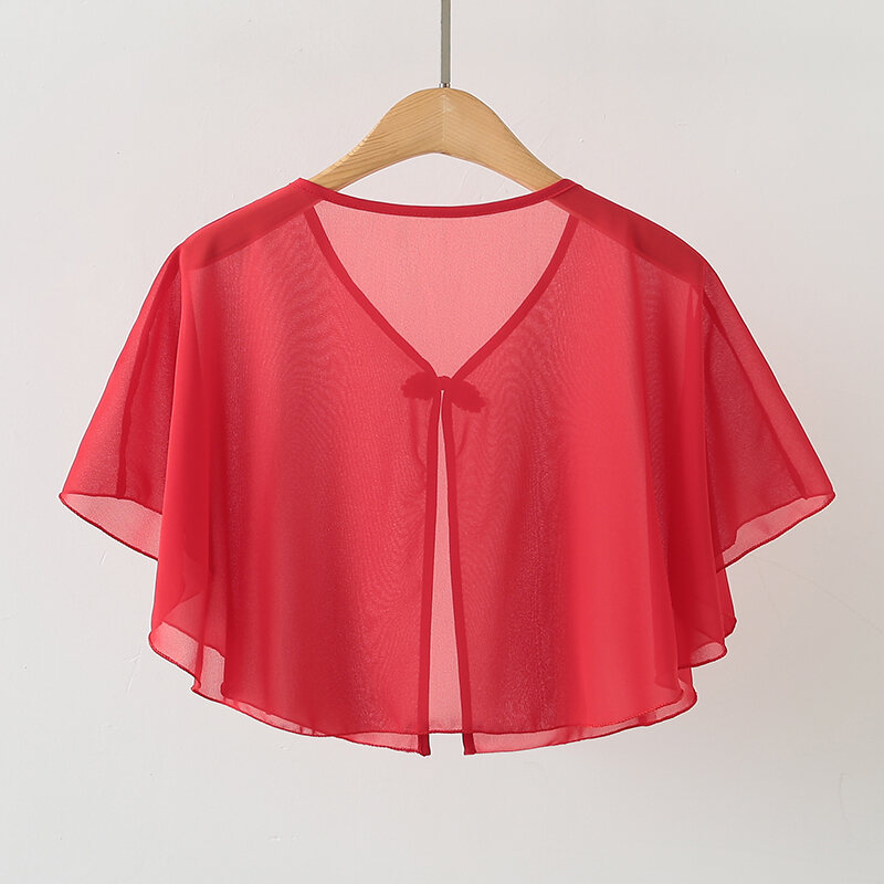 Áo Khoác Cardigan Mỏng Mùa Hè Cho Nữ Áo Sơ Mi Voan Ren Dài Tay Cổ Chữ V Áo Khoác Ngoài Bằng Vải Poly