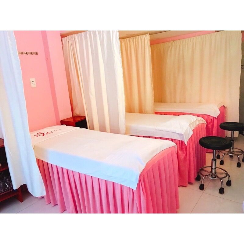 Ga/ Drap giường spa ,nối mi, phun xăm chất liệu thun kích thước may theo yêu cầu- inbox báo kích thước