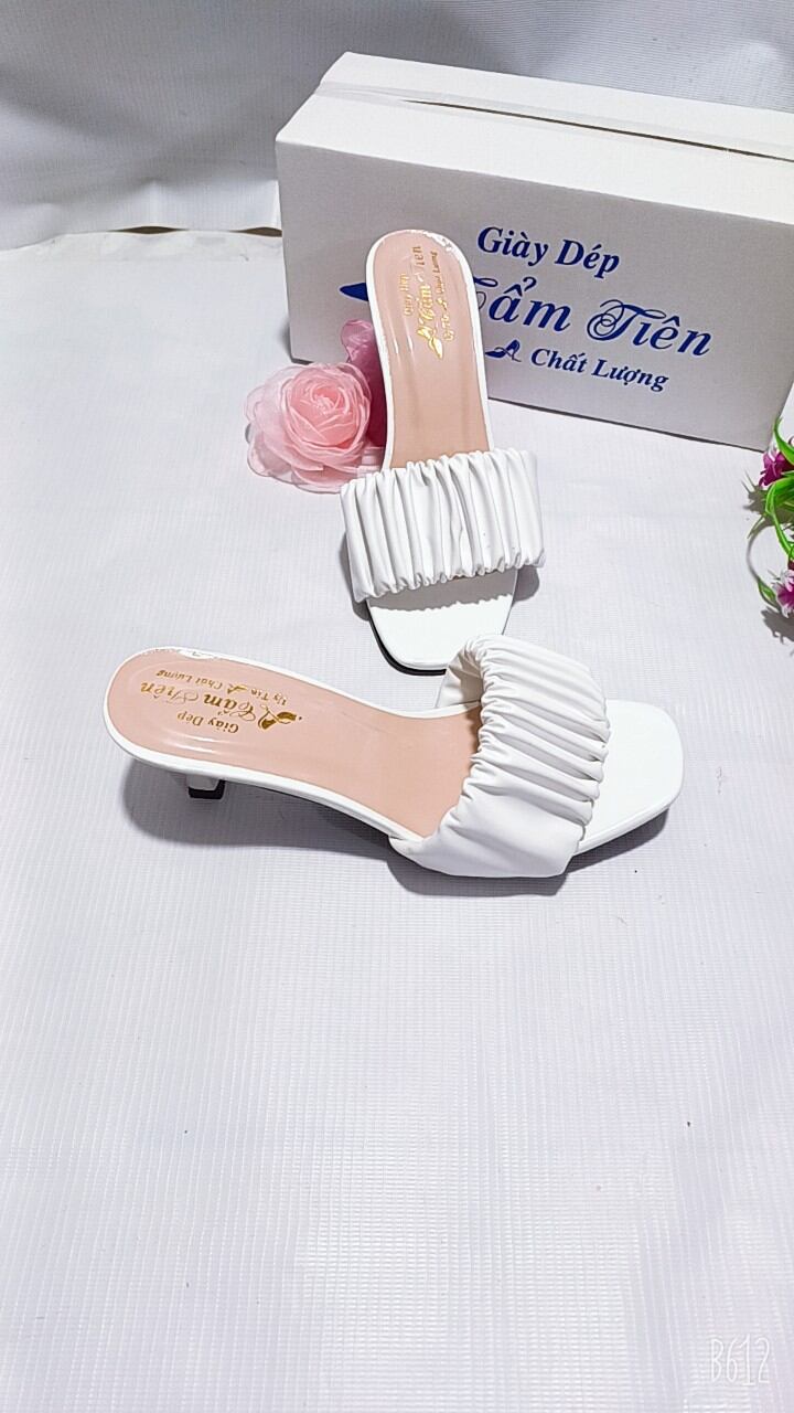 Ảnh thật giày cao gót nữ size nhỏ 33 đến 44 màu trắng