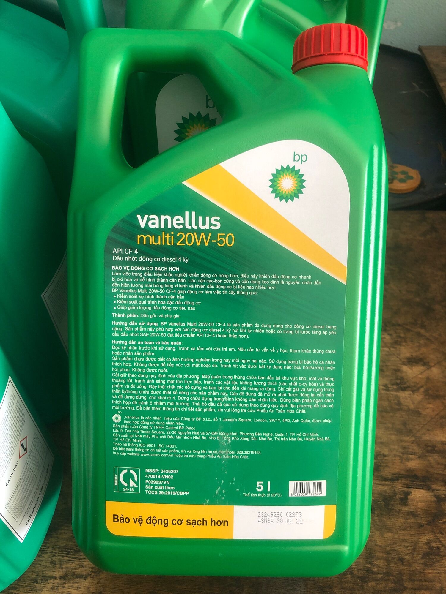 Nhớt BP Vanellus Multi 20W-50 5L